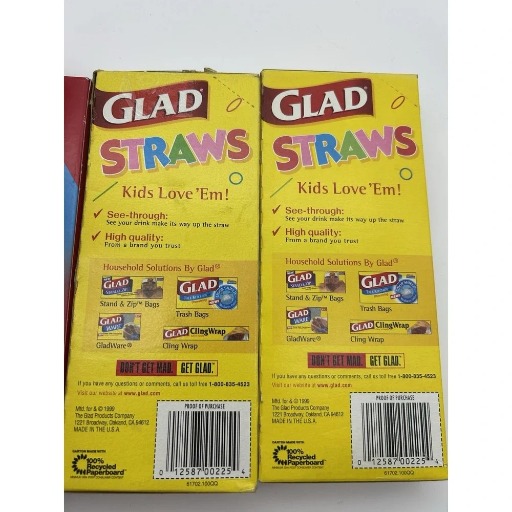 Glad Diamond straight drinking straws. 200 straws Lot Of 4 Boxes
